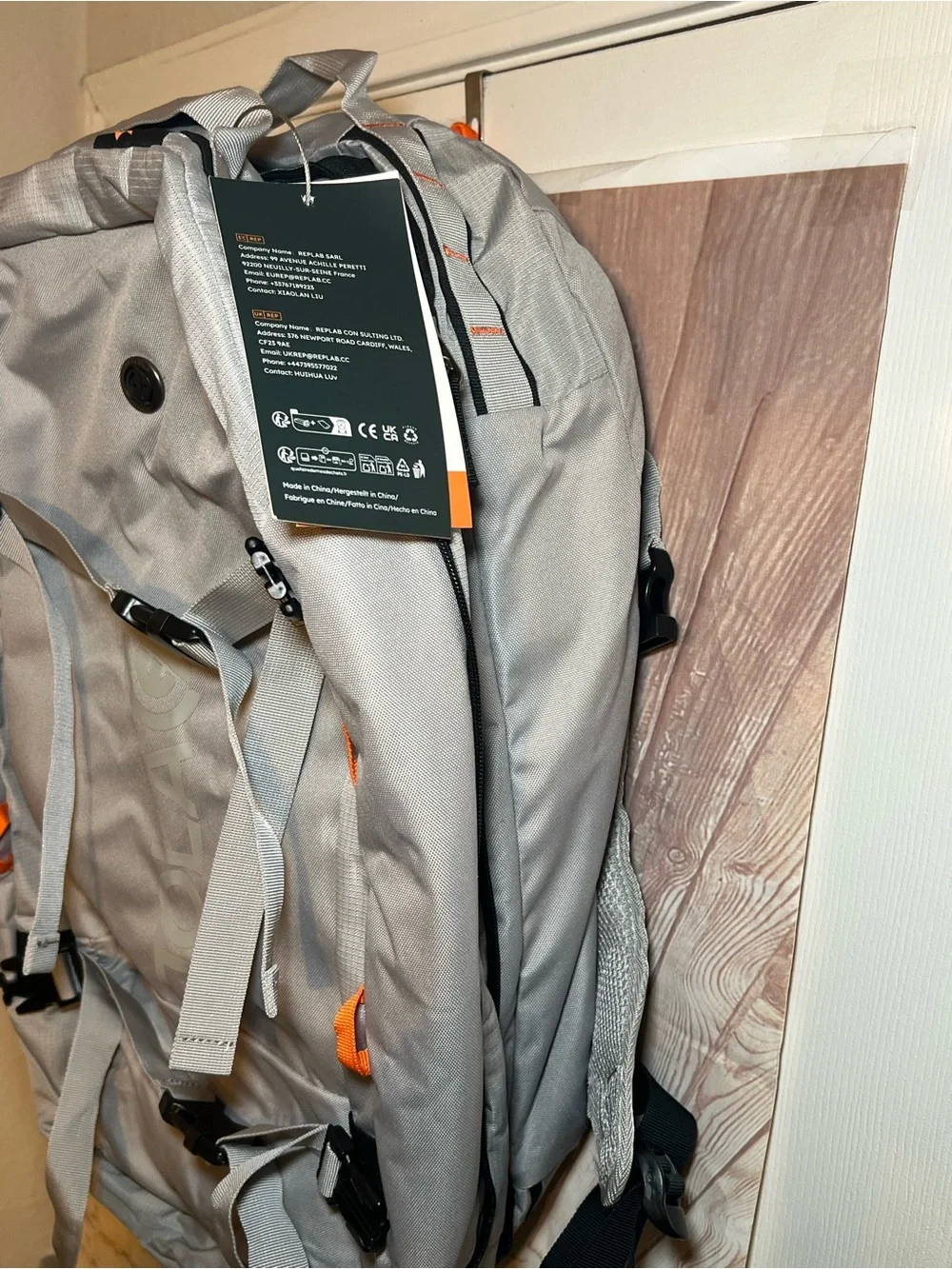 Tolaccea Travel Backpack Duffel Bag 40L-50L Expandle Gray Carry-On Weekender
